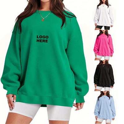 Custom Fashion Women's Oversized Hoodies Crewneck Sweatshirt